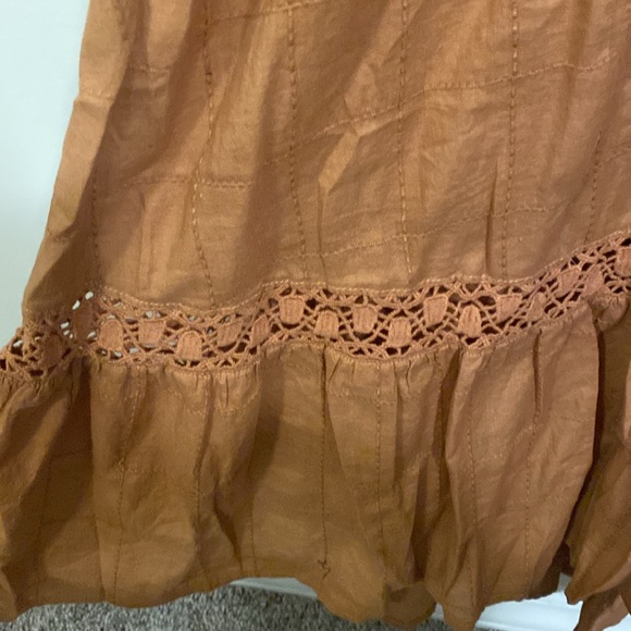 Gold cotton maxi dress with crochet details torrid size 1 - Picture 5 of 5